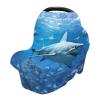 KJIZMO Sharks Nursing Cover Breastfeeding Cover, Soft Breathable Car Seat Covers, Stretchy Carseat Canopy Perfect for Boys Girls, Suitable for Shopping Cart/Stroller Covers view 1