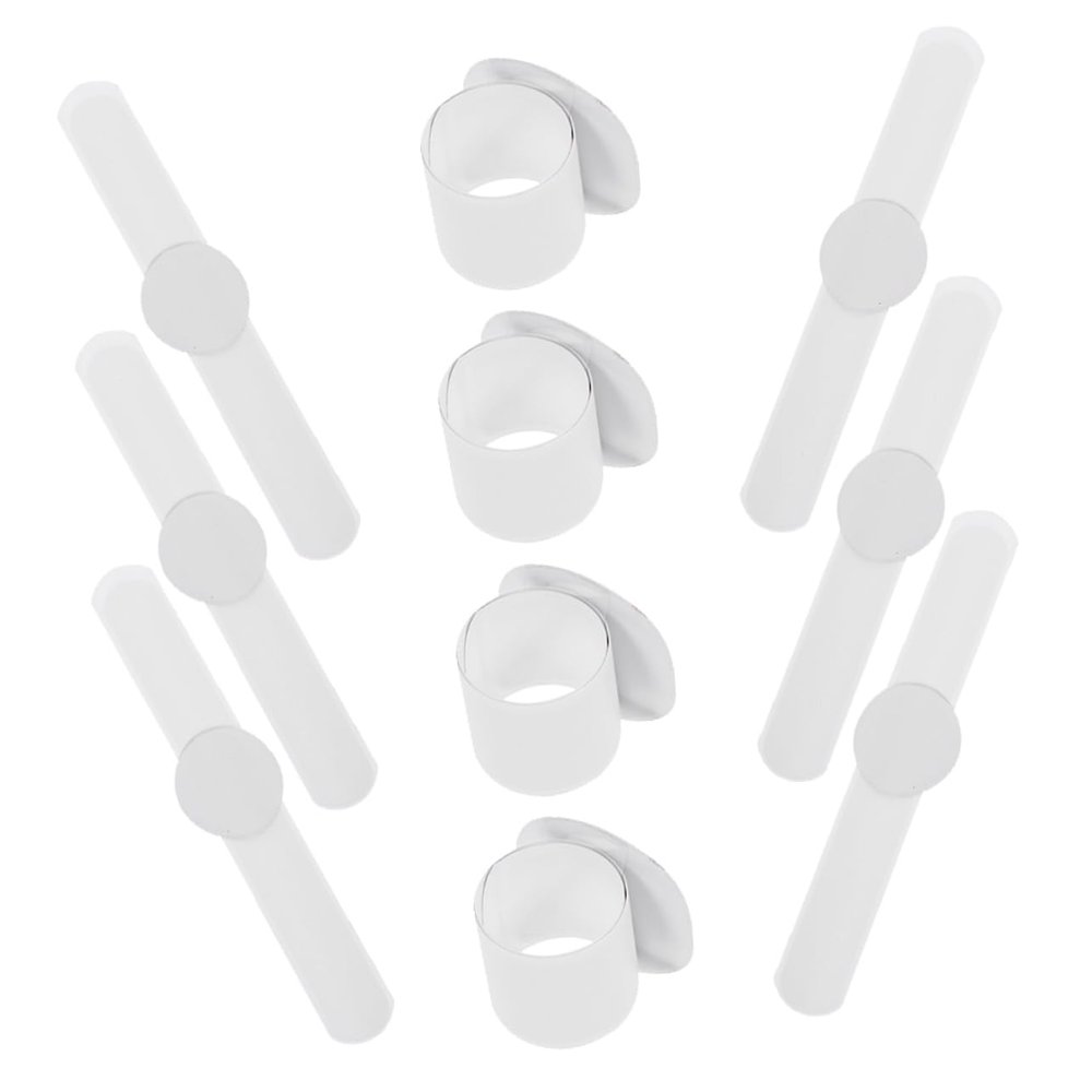 BESPORTBLE 10PCS White Slap Bracelets Blank DIY Snap Bands for Favors Lightweight Material Easy to Use for Arts Crafts Projects
