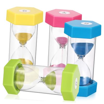 Alipis 4pcs Sand Timer Hourglass for Boy Girl Decorative Sand Clocks for Brushing Teeth Classroom and Games Vibrant Colors for Focus and Learning