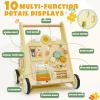 labebe Wooden Baby Walker, Push Walker for Baby Boys and Girls with Activity Center, Montessori Walker Push Toy for Toddler Learning to Walk view 2