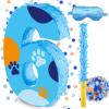 16 Inch Number 6 Dog Paw Pinata with 16 Inch Piata Stick Blindfold Confetti for Boy Girl Kids 6th Birthday Party Decorations (6th) view 1