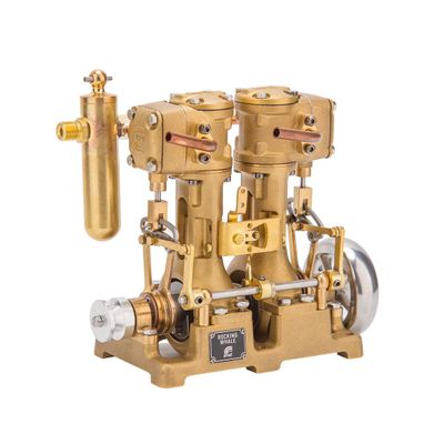 Steam Engine Model That Works, RW-L2 Mini Inline Double Cylinder Reciprocating Steam Engine Model for 70-130cm Steamships, Gift for Adults (Forward and Reverse Rotation/Without Boiler)