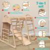 7 in 1 Wooden Jungle Gym Play Gym for Toddlers Kids Ages 4-8, Indoor Outdoor Slide,Climbing, Wall Rope Climber, Rings, Swing, Climbing Playset and Play Structures view 2