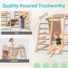 7 in 1 Wooden Jungle Gym Play Gym for Toddlers Kids Ages 4-8, Indoor Outdoor Slide,Climbing, Wall Rope Climber, Rings, Swing, Climbing Playset and Play Structures view 3