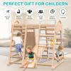 7 in 1 Wooden Jungle Gym Play Gym for Toddlers Kids Ages 4-8, Indoor Outdoor Slide,Climbing, Wall Rope Climber, Rings, Swing, Climbing Playset and Play Structures view 4