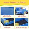 Airplane Wooden Sandbox, Outdoor Sand Box Bottom Liner, Adjustable Height & Rotatable Canopy for Ages 3-8, Spacious Kids Sand Pit for Beach, Patio, Backyard view 4