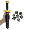 XJPONGC Sword Dagger Dice Holder Box Dice Tower Dungeons and Dragons RPG Tabletop Roleplaying Game Jail DND (Random 7PCS D20 Dice Set Included) Black&Black&Gold view 1