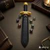 XJPONGC Sword Dagger Dice Holder Box Dice Tower Dungeons and Dragons RPG Tabletop Roleplaying Game Jail DND (Random 7PCS D20 Dice Set Included) Black&Black&Gold view 2