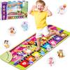 MOMUSE Music Piano Mat 5-Language (EN/DE/FR/IT/ES) for 1 2 3 4 Year Old Boys Girls, Multilingual Education Baby Toy with 9 Animals & Recording, Portable Toddler Infant Kids 1+ Christmas Birthday Gifts view 1