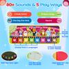 MOMUSE Music Piano Mat 5-Language (EN/DE/FR/IT/ES) for 1 2 3 4 Year Old Boys Girls, Multilingual Education Baby Toy with 9 Animals & Recording, Portable Toddler Infant Kids 1+ Christmas Birthday Gifts view 2