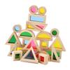 Abaodam 24Pcs Building Blocks Educational Cognitive for Interactive Parent Plaything Safe Wooden Design for Shape and Color Recognition view 1