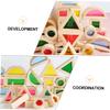 Abaodam 24Pcs Building Blocks Educational Cognitive for Interactive Parent Plaything Safe Wooden Design for Shape and Color Recognition view 3