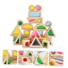 Abaodam 24Pcs Building Blocks Educational Cognitive for Interactive Parent Plaything Safe Wooden Design for Shape and Color Recognition view 4