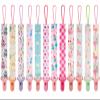 12 Pack Pacifier Clips with Strap 25.5cm - Premium Polyester Baby Pacifier Holder Set, Multi-Design Clips for Girls BoysMulti Color B view 1