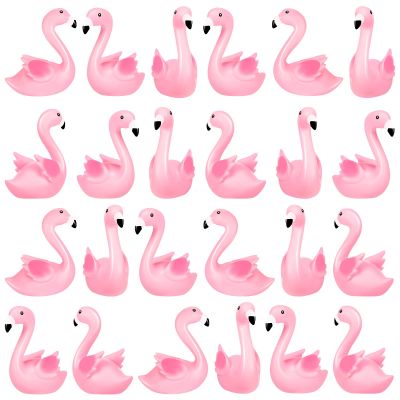 24PCS Flamingo Bath Toys, Pink Flamingo Rubber Duckies, for Kids Small Flamingo Rubber Duck Cake Decorations, Classroom Prizes
