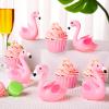 24PCS Flamingo Bath Toys, Pink Flamingo Rubber Duckies, for Kids Small Flamingo Rubber Duck Cake Decorations, Classroom Prizes view 3