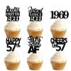 18pcs Black Glitter Dessert Cupcake Pick for Straight Outta 1969 Legend Since 1969 Theme Decor Supplies Men Happy 57th Birthday Party Decoration view 1