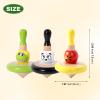 WODI 3PCS Wooden Spinning Tops - Adorable Animal Gyroscope Toys for Toddlers, Safe & Fun Montessori Educational Gift, Fidget Spinner for Kids/Toddlers (#2) view 4