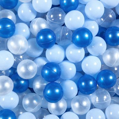 GOGOSO Ball Pit Balls for Toddles Kids Plastic Ballpits Accessories Crush Proof Durable Fun Shape Play Baby Bath Toys,2.15inch 200count Blue+Deep Blue+Pear White+Clear