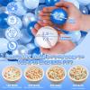 GOGOSO Ball Pit Balls for Toddles Kids Plastic Ballpits Accessories Crush Proof Durable Fun Shape Play Baby Bath Toys,2.15inch 200count Blue+Deep Blue+Pear White+Clear view 2