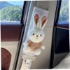 2PCS Cartoon Bunny Seat Belt Cover Pad for Kids, Soft Plush Fluffy Winter Seatbelt Cushion for Car, Pushchair & Baby Travel Comfort. view 2