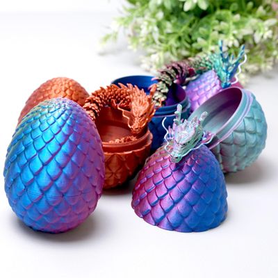 8pcs/Set 3D Printed Dragon Egg Toys,Little Dragon Inside Eggs,Flexible Realistic Articulated Fidget Toys,Mystery Figurines Gifts for Easter,Executive Desk Dcor Festival Collectible (4dragon+4eggs)