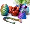 8pcs/Set 3D Printed Dragon Egg Toys,Little Dragon Inside Eggs,Flexible Realistic Articulated Fidget Toys,Mystery Figurines Gifts for Easter,Executive Desk Dcor Festival Collectible (4dragon+4eggs) view 3