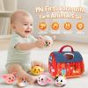 JOYSINTOY Baby Toys 6-12 Months - Soft Barn with Stuffed Farm Animals Toy, Montessori Toys for 6 Months Infant Boys Girls Sensory Gifts with Rattle, Crinkle Paper, Mirror Christmas Stocking Stuffers view 2