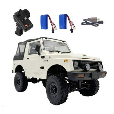 YounggDiy 1/10 WPL C74-1 4WD RC Crawler Truck, All-Terrain Remote Control Off Road Car with Dual Batteries & Proportional Control, RC Gift for Adults
