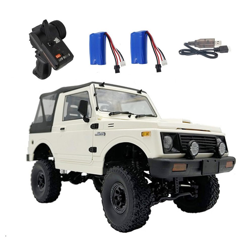 YounggDiy 1/10 WPL C74-1 4WD RC Crawler Truck, All-Terrain Remote Control Off Road Car with Dual Batteries & Proportional Control, RC Gift for Adults