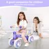 Bobike Baby Balance Bike Toys for 12-36 Months Kids Toy Boy and Girls Gifts Toddler Best First Birthday Gift Children Walker No Pedal Infant 4 Wheels Bicycle (Colorful, Purple-Light) view 2