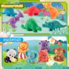 Dough Play Tools Sets for Kids, 22pcs Clay and Dough Accessories for Toddlers with Storage Box, Silicone Mat, Rolling Pins, Safety Scissors, Mini Knife,3D Dino & Animal Molds, Gift for Boys Girls view 4