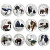 12pcs/Set African Endangered Animals Challenge Coin Metal Crystal Kwacha Commemorative Coin Collection Gift view 1
