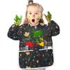 Bolaz Painting Smocks for Toddlers 4-6 Artist Smocks with Pockets Dark Floral Eating Waterproof Apron view 4