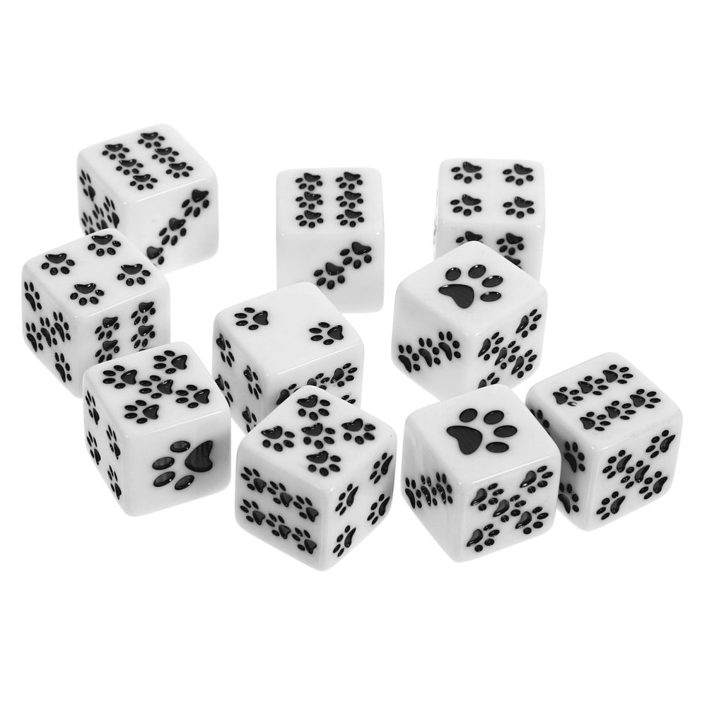 Abaodam 10pcs Oversized Pattern Dice for Classroom Party Game Props Resin Dices