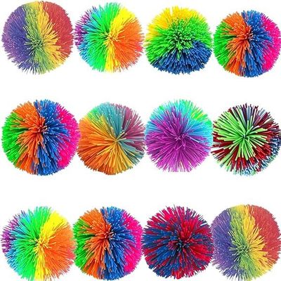 12 PCS Monkey Stringy Balls Stress Relief Balls Colorful Bouncy Fitness Shuttlecock Balls Paddle Ball Size of 2.7 inches Kick Ball Monkey String Ball