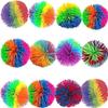 12 PCS Monkey Stringy Balls Stress Relief Balls Colorful Bouncy Fitness Shuttlecock Balls Paddle Ball Size of 2.7 inches Kick Ball Monkey String Ball view 1
