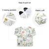 Bolaz Art Smock for Kids Toddlers 4-6 Artist Smocks with Pockets Green Flower Grass Eating Waterproof Apron view 3