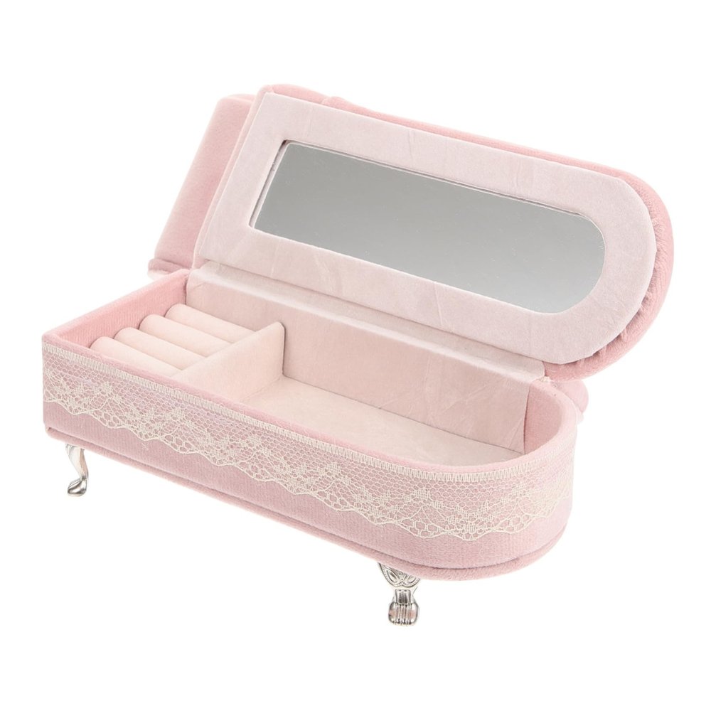 Beaupretty Miniature Sofa Jewelry Box Lace Fabric Decorative Storage for Dolls 3.5 Size for Dollhouses and Collectibles