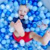 GOGOSO Ball Pit Balls for Toddles Kids Plastic Ballpits Accessories Crush Proof Durable Fun Shape Play Baby Bath Toys,2.15inch 500count Blue+Deep Blue+Pear White+Clear view 4