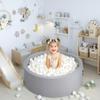 GOGOSO Ball Pit Balls for Toddles Kids Plastic Ballpits Accessories Crush Proof Durable Fun Shape Play Baby Bath Toys,2.15inch 50count Beige+Pearl White+White view 4