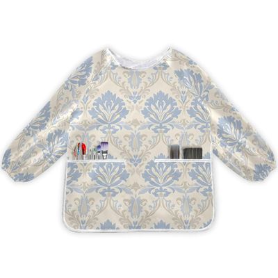 Painting Smocks for Toddlers 4-6 Artist Smocks with Pockets Beige Floral Patterns Eating Waterproof Apron