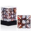 36 of Pack 12MM 6 Sided MINI Dice Set,Two Colours D6 Game Dice Set, 6 Sided Standard Dices for Yahtzee, Bunco or Teaching Math,with Portable Plastic Box(Silver Brown) view 1