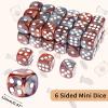 36 of Pack 12MM 6 Sided MINI Dice Set,Two Colours D6 Game Dice Set, 6 Sided Standard Dices for Yahtzee, Bunco or Teaching Math,with Portable Plastic Box(Silver Brown) view 2