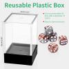 36 of Pack 12MM 6 Sided MINI Dice Set,Two Colours D6 Game Dice Set, 6 Sided Standard Dices for Yahtzee, Bunco or Teaching Math,with Portable Plastic Box(Silver Brown) view 4