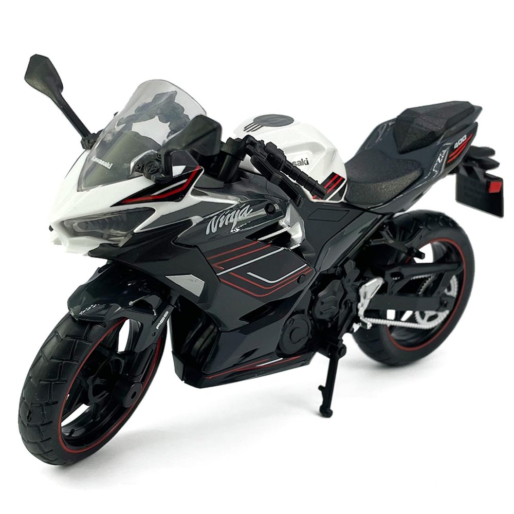 1:12 Scale for Kawasaki Ninja 400 2023 Motorcycle Model Toy, Plastic and Metal Diecast Toy Motorcycle Bike, Mens Collection Toys for Boys Kids Gifts, Cake Topper Home Office Decor, Black