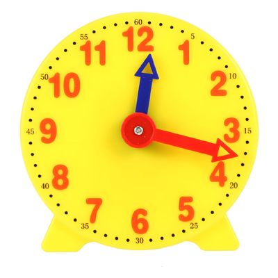 Tiosen 4 inch Teaching Clock, Learning Tell Time Analog Clock Demonstration 12 Hour 2 Pointers for Classroom Teacher