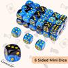 36 of Pack 12MM 6 Sided MINI Dice Set,Two Colours D6 Game Dice Set, 6 Sided Standard Dices for Yahtzee, Bunco or Teaching Math,with Portable Plastic Box(Blue Black) view 2