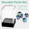 36 of Pack 12MM 6 Sided MINI Dice Set,Two Colours D6 Game Dice Set, 6 Sided Standard Dices for Yahtzee, Bunco or Teaching Math,with Portable Plastic Box(Blue Black) view 4