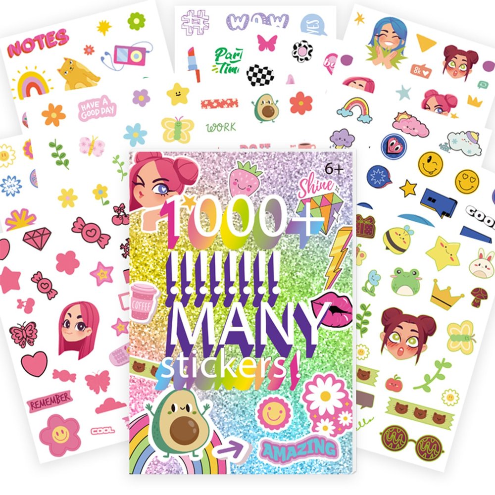 1000+ Fun & Imaginative Stickers for Kids  Playful Pets, Colorful Icons & Positive Messages  Creative Fun for Ages 6+